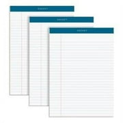 TOPS(TM) Docket(R) Perforated Writing Pads, 8 1/2in. x 11 3/4in., Legal Ruled, 50 Sheets, White, Pack Of 3 Pads
