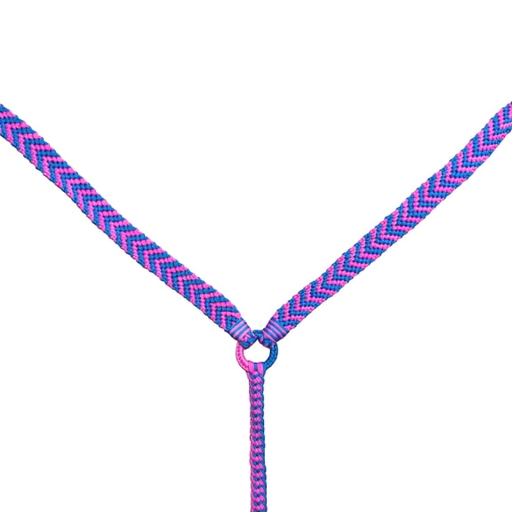Hilason Horse Breast Collar Flat Braided Paracord Turquoise / Pink
