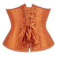 thumbnail image 4 of Stay Corset Underbust Corset Top Women Satin Lace Up Boned Underbust Corset Gothic Corset Orange 3XL, 4 of 5
