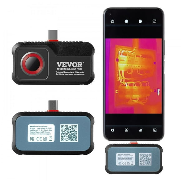Android Thermal Imaging Camera 256x192 IR Resolution Infrared & Visual Dual Camera 25Hz Refresh Rate -4°F to 1022°F Temperature Range IP54