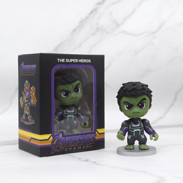 Figura de acción de los vengadores de Marvel, adorno de primavera, se puede sacudir la cabeza, decoración de coche, Iron Man, Thanos, muñeca bonita Fivean unisex