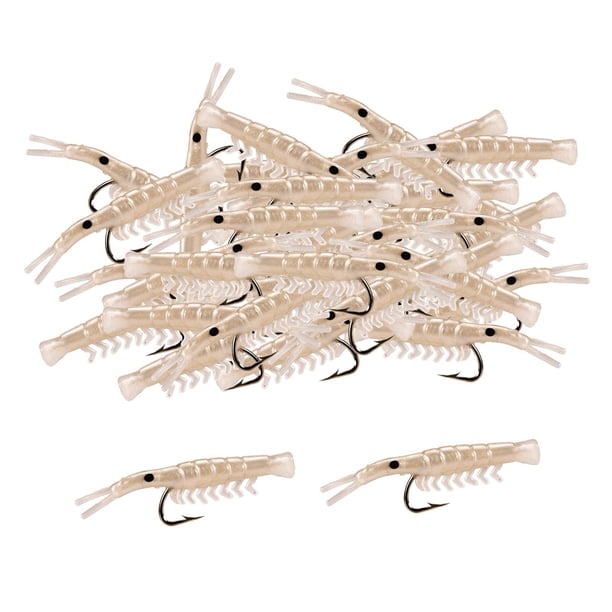Kit de 50 señuelos de pesca de agua dulce, aparejos de pesca, cebos de pesca de agua salada blanco