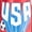 Red, variant on Zak Designs US Soccer 25oz Durable Plastic Jubilation Water Bottle with Handle, White