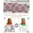 thumbnail image 3 of Purple Boho Pillow Cases Queen Size Set of 2, Smooth Satin Pillowcase for Hair and Skin, Ethnic Southwest Country Flowers Motifs Decorative Cooling Bed Pillow Covers with Zipper, 20x30 Inches, 3 of 5