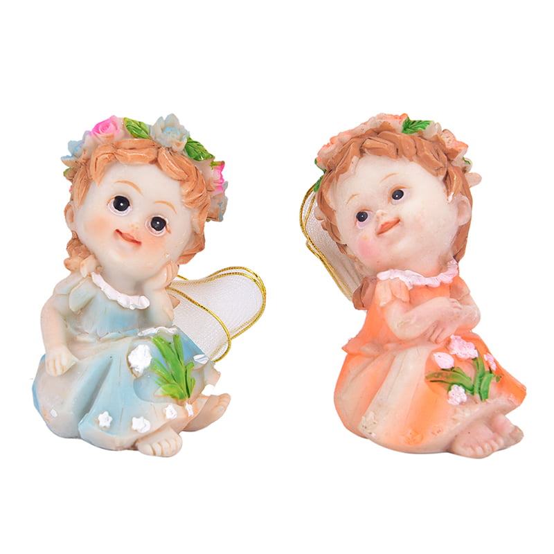 Fairy Flower Angels Ornament Miniatures Resin Bonsai DIY Fairy Garden Decor YJUK 