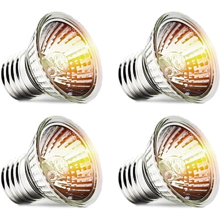 50W Turtle Reptile Heat Lamp Bulb, UVA UVB Reptile Light Bulb for Turtle Tank, Fit for E26 Base, Fits Reptiles and Amphibian Tanks, Terrariums and Cages, Works with Various Lamp Fixtures,Pack of 4