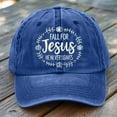 thumbnail image 3 of Christian Hats for Men Women Jesus Baseball Caps Faith Religious Gifts for Pastor Thanksgiving Christmas （Blue）, 3 of 6