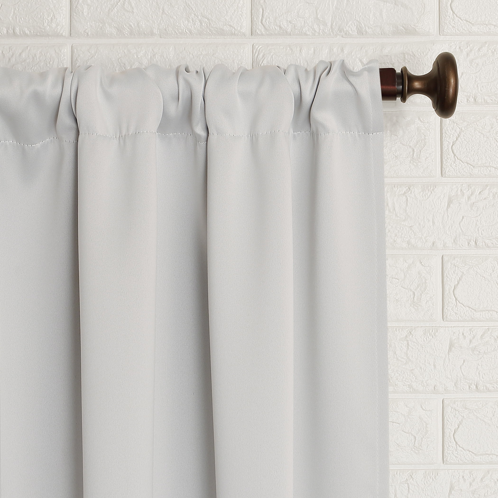 Sun Zero Avery 100% Blackout Rod Pocket Single Curtain Panel, Pearl White, 40"W x 63"L