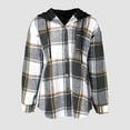 thumbnail image 6 of Vinsonshop Womens Shacket Womens Fleece Jackets Plaid Jacket for Woman Womens Jacket with Hood Casual Hooded Jackets for Women Hooded Shirt Women Hooded Fleece Jacket Women Gray XL, 6 of 6