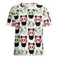 thumbnail image 5 of Panda Pattern Print T Shirts Basic T-Shirt Short Sleeve Ladies Tee Shirt Summer Graphic Clothing, 5 of 7