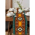 thumbnail image 4 of ERUNPONLY Aztec Southwest Table Runner - 120 Inch Long Orange Red Geometric Tribe Vintage Cotton and Linen Blended Dress Scarves Farmhouse Table Runner for Kitchen Dining, Coffee Table, 13"x120", 4 of 8