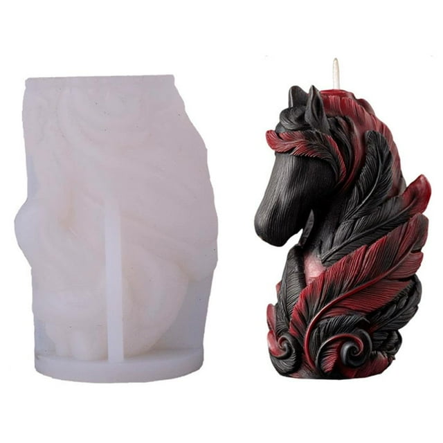 Moule à Bougie en Silicone Tête de Cheval, Ornement de Meuble DIY