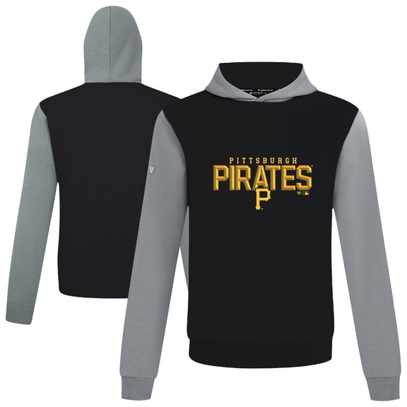 Men's Levelwear Black Pittsburgh Pirates Throwback Carve Ultimate Hoodie