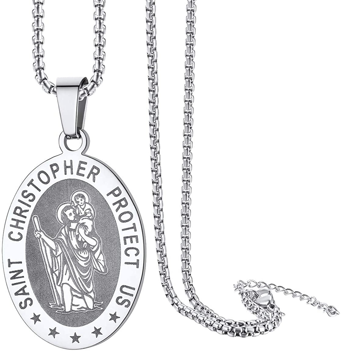 St. Christopher Medal Necklace for Men 