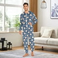 thumbnail image 3 of joogoo Blue Baseballs Stars Unisex Adults Onesies Pajamas Jumpsuits L, 3 of 7