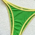 thumbnail image 5 of NMMUED 2 Piece Swimsuits for Women Contrast Binding Bikini Set String Bikini Bathing Suit High Cut Bottom Swimwear Tropical Resort Summer Vacation Wear Green XS, 5 of 5
