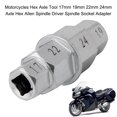thumbnail image 4 of Tignapoo Motorcycle Front Axle Socket Wrench Set - 17mm, 19mm, 22mm, 24mm Hex Tool for Quick Tire Changes - Durable Chrome-Moly Steel in Silver Finish, 4 of 6