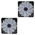 thumbnail image 3 of Seitruly Ventiladores con cubierta LED ultra silenciosos Moda Iluminar LED Refrigeración Anti- PC Computadora Disipador de calor Ventilador blanco 2Conjunto, 3 of 6
