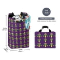 thumbnail image 2 of Yayeee Freestanding Laundry Hamper with Handle Collapsible Large Storage Basket for Clothes, Gold and Green Floral Pattern, 2 of 7