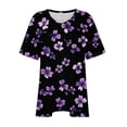 thumbnail image 4 of KeFaWanJu Women's Summer Plus Size Tshirts Printed V-Neck Short Sleeve Casual Loose Fit Tops, 4 of 5
