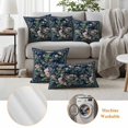 thumbnail image 5 of Pack of 2 Navy Blue Flowers Outdoor Pillow Covers Decorative, Waterproof Pillow Protector, Spring Floral Elegant Pastoral Botanical Throw Pillowcases Accent Cushion Cases for Patio Couch Sofa 26"x26", 5 of 8