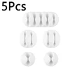 thumbnail image 1 of 10/1Pcs Self-adhesive Cable Clips Silicone USB Cable Holder Organizer Wire Cord Management Clips for Home Office Desktop Tidy A-5pcs mixed white, 1 of 6
