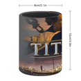 thumbnail image 2 of Película Titanic-theme Cylinder Pen Holder Pencil Organizer with Flannel Lining PVC Leather Material Cardboard Base for study work 10*8CM, 2 of 6