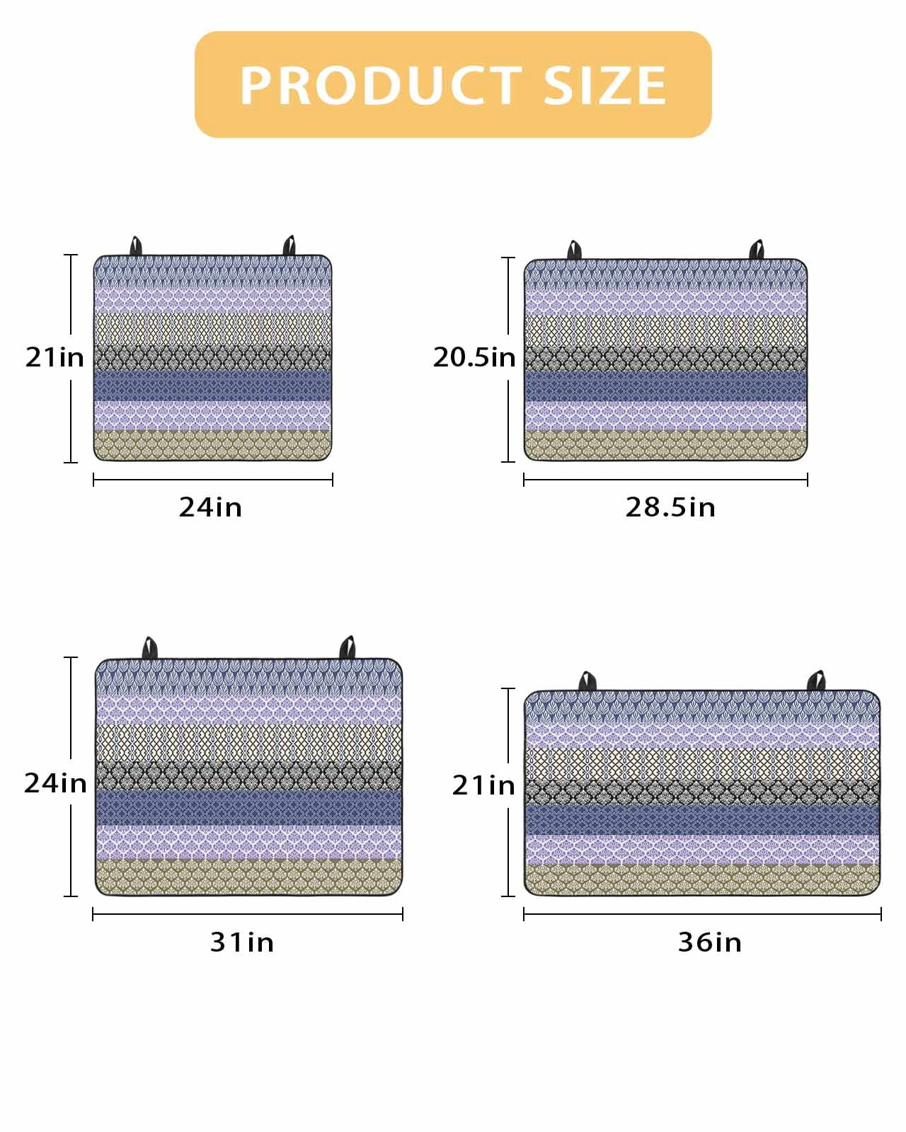 nqOlkjepod Large Induction Cooktop Protector Mat 24"x21", Boho Purple Stove Top Covers for Electric Stove, Navy Geometric Stripes Tribal Black Bohemia Stove Burner Cover Mats, Glass Top Stove Cover