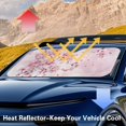 thumbnail image 6 of Xixirimido Car Windshield Sun Shade Foldable Sun Visor for Front Window Sunshade Universal Fit Most Truck SUV Vans Car Interior Accessories, Pink Butterfly Cherry Blossom, 6 of 8