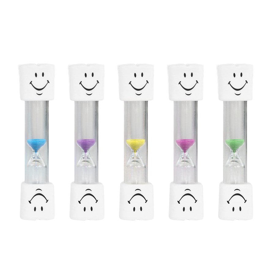 Fliyeong 2 Minute Toothbrush Timer Kids Smiley Sand Timer Plastic Timing Hourglass Brushing Time Hourglass Purple 1 Pcs 