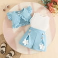 thumbnail image 2 of Taybagh Baby Girl Outfits Button Sleeveless Cardigan Ribbed Vest with Shorts Birthday Baby Clothes, 2 of 9