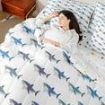 thumbnail image 4 of jejeloiu Kawaii Shark 7-Piece Twin Bedding Sets,Sea Ocean Animal Bedding Comforter Set For Boy Teens Reversible, 4 of 8