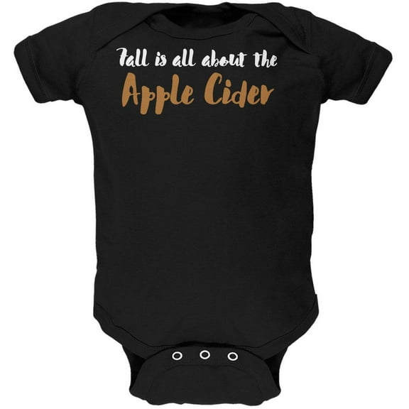 Fall is About Apple Cider Soft Baby One Piece Black 12-18 M
