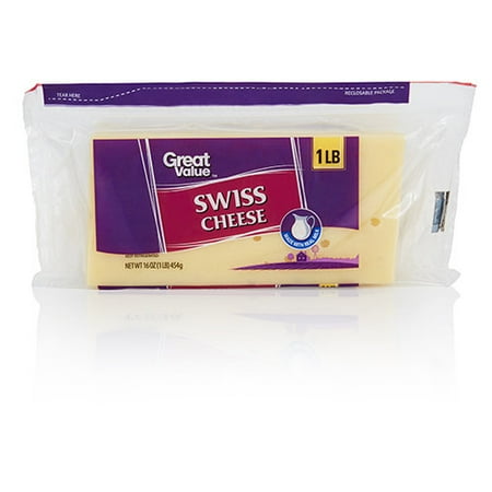 great value swiss cheese block 16 oz walmart com