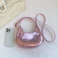 thumbnail image 4 of Bolso De Hombro Bolso Patrón de cocodrilo cruzados de hombro de cuero de PU Moda para el trabajo (rosa), 4 of 6