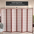 thumbnail image 5 of Red Lantern 6 ft. Tall Window Pane Shoji Screen - Rosewood - 6 Panels, 5 of 7