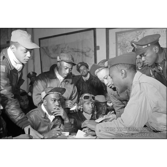 24"x36" Gallery Poster, Tuskegee Airmen at Ramitelli, Italy, March 1945