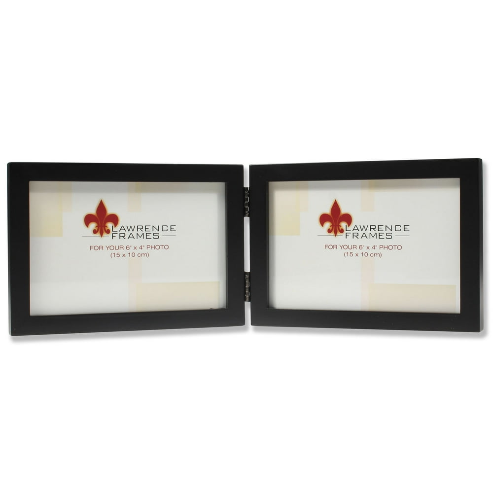 4x6 Hinged Double (Horizontal) Black Wood Picture Frame Gallery