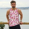 thumbnail image 6 of Zufioo Strawberry Popsicle Print Men's Vest, Sleeveless Quick-drying Muscle T-shirt, Suitable for Sports Fitness, Home Leisure Wear-Small, 6 of 7
