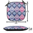 thumbnail image 5 of Owl Chair Seating Cushion Set of 4, Tired Eyes Closed Sleeping Owls Silent Flight Vertical Design Illustration, Seat Pads for Office with Anti-slip Backing, 16"x16", Pink Purple Blue, by Ambesonne, 5 of 7