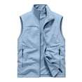 thumbnail image 6 of Zynoxe Men's Fleece Lined Vest Jacket with Side Pockets Comfort Lightweight Sleeveless Jacket for Men Classic Stand Collar Zip Up Thermal Jacket Oversized Solid Color Winter Casual Waistcoat 2XL, 6 of 10