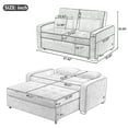 thumbnail image 2 of Harper & Bright Designs Velvet Convertible Sleeper Sofa Bed with Adjustable Backrest, Pull-Out Bed with USB Charging Ports, Loveseat with Pull Out Bed for Apartments Small Spaces, 61.4" Brown Gray, 2 of 20