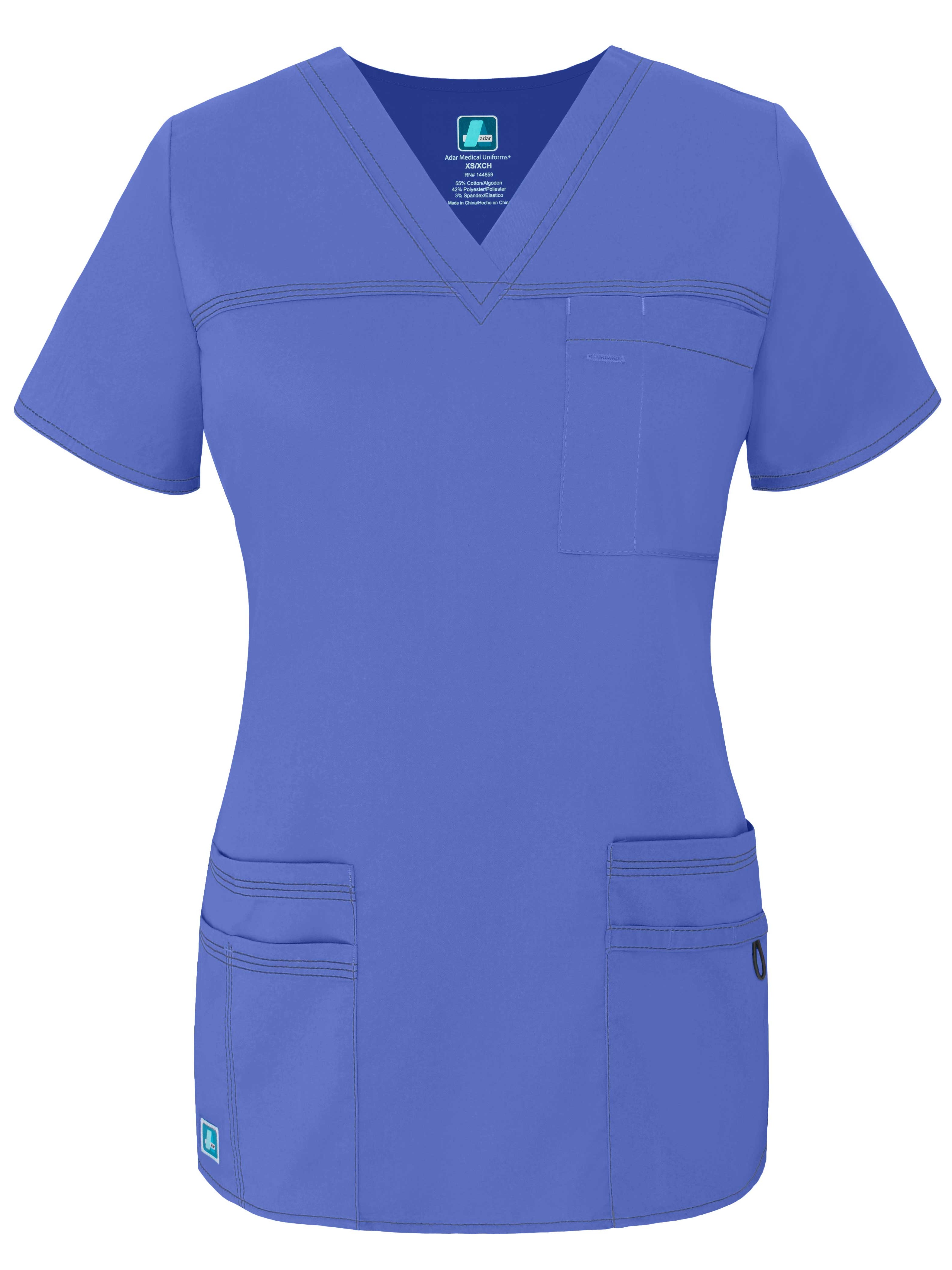 Adar Uniforms PopStretch Junior Fit TaskWear Scrub Top