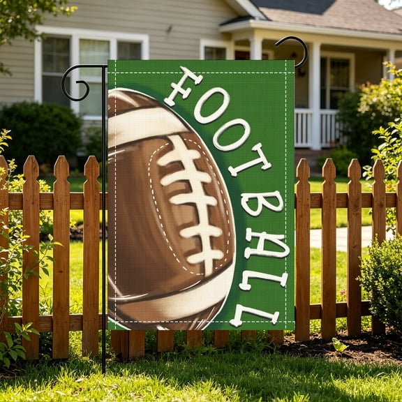 1PC Classic American Football Garden Flag, Double Sided 2D Printed, Sports Theme Patio Decor, Christmas Thanksgiving Gift, No Flagpole