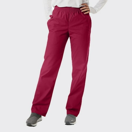 

Spectrum Soft Scrub Pants - Elastic Waist Pants for Unisex - Wine - Large