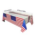 thumbnail image 3 of HengDidi Independence Day Party Tablecloth 4th of July Patriotic Tablecloth Set 2 Pack Red White Blue Flag Design Plastic Table Cover for Parties, Picnics & Photo Backdrops (15.9x8 Inches), 3 of 6