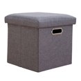 thumbnail image 1 of Pequeño Organizador Asiento Almacenamiento Reposapiés Pie Plegable Otomano Con Tapa Esponja 11.81x11.81x11.81 Pulgadas Plegables Pequeñas Otomanas para Sala Estar en Casa Oficina, 1 of 9