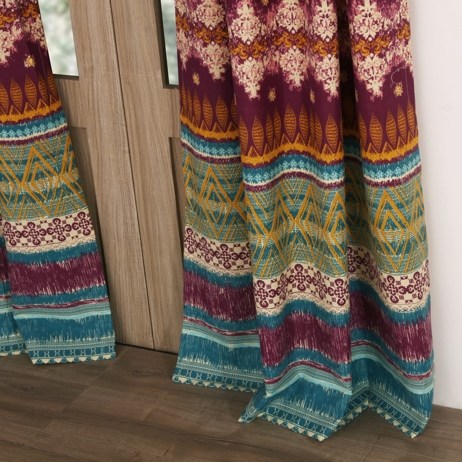 Global Trends Santa Fe Tab Top Curtain Panels, 4 Piece Set, 84" long x 42" wide (x2)