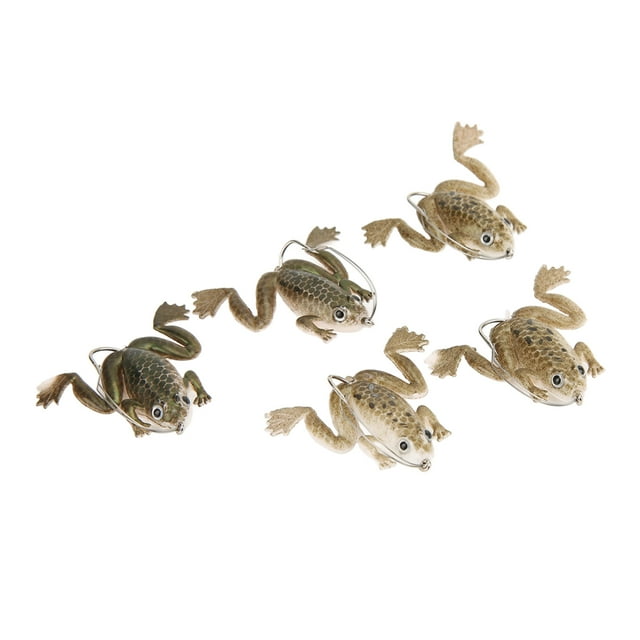 Swimming Bait, Bite Resistant Attractive Lifelike Frog Lure With Hook For Outdoor ANGGREK Marrón