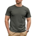 thumbnail image 3 of Dwellite Mens Pullover T Shirts Basic Short Sleeve Lightweight Tshirt Casual Crew Neck Solid Shirts for Men Dark Gray 3XL, 3 of 6
